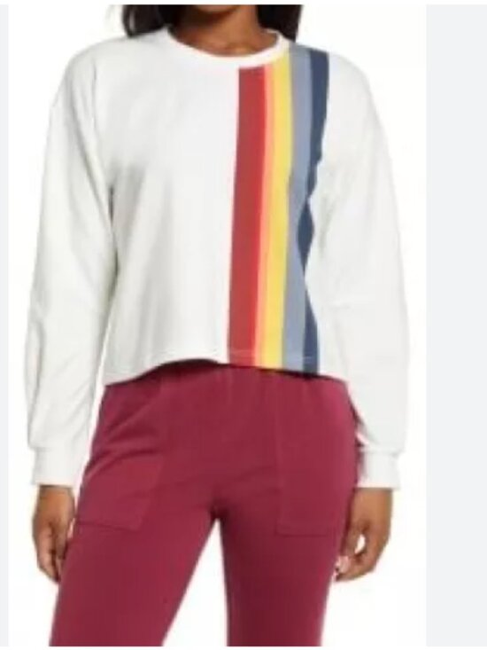 Marine Layer Tops - Marine Layer Cream Marine Layer Tate Crop Sweatshirt